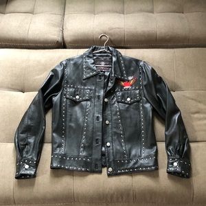 Harley Davidson black leather studded jacket